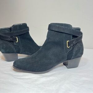 Giani Bernini Oleesia black suede leather ankle boots size 9.5